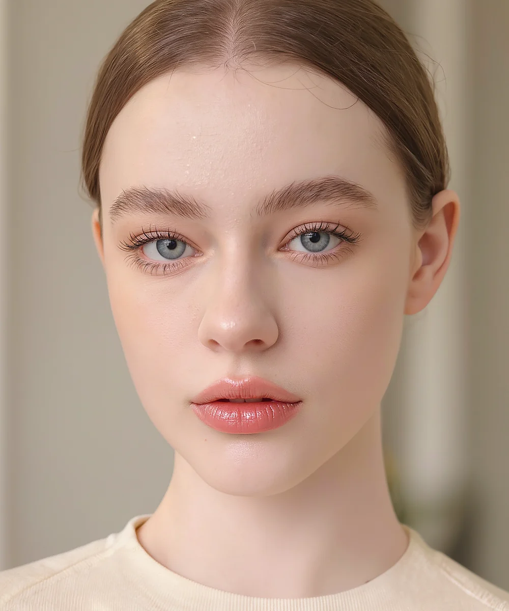 Close-up of natural, defined lips