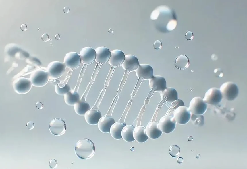 DNA double helix representing polynucleotide skin regeneration