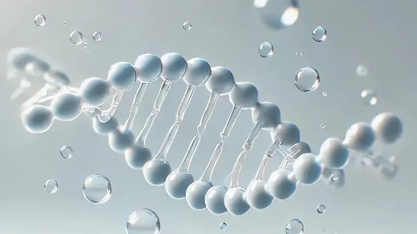 A DNA helix representing polynucleotide skin regeneration