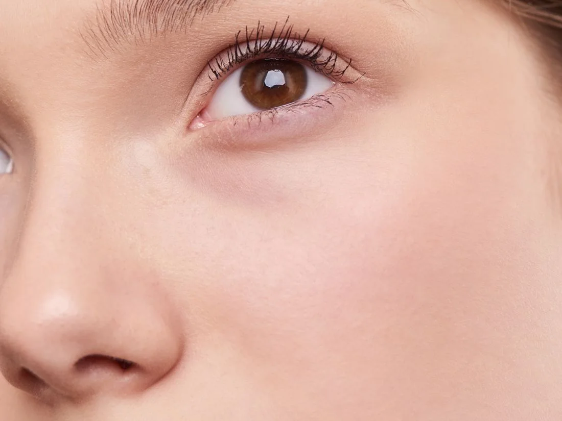 Close-up of hydrated, healthy-looking skin